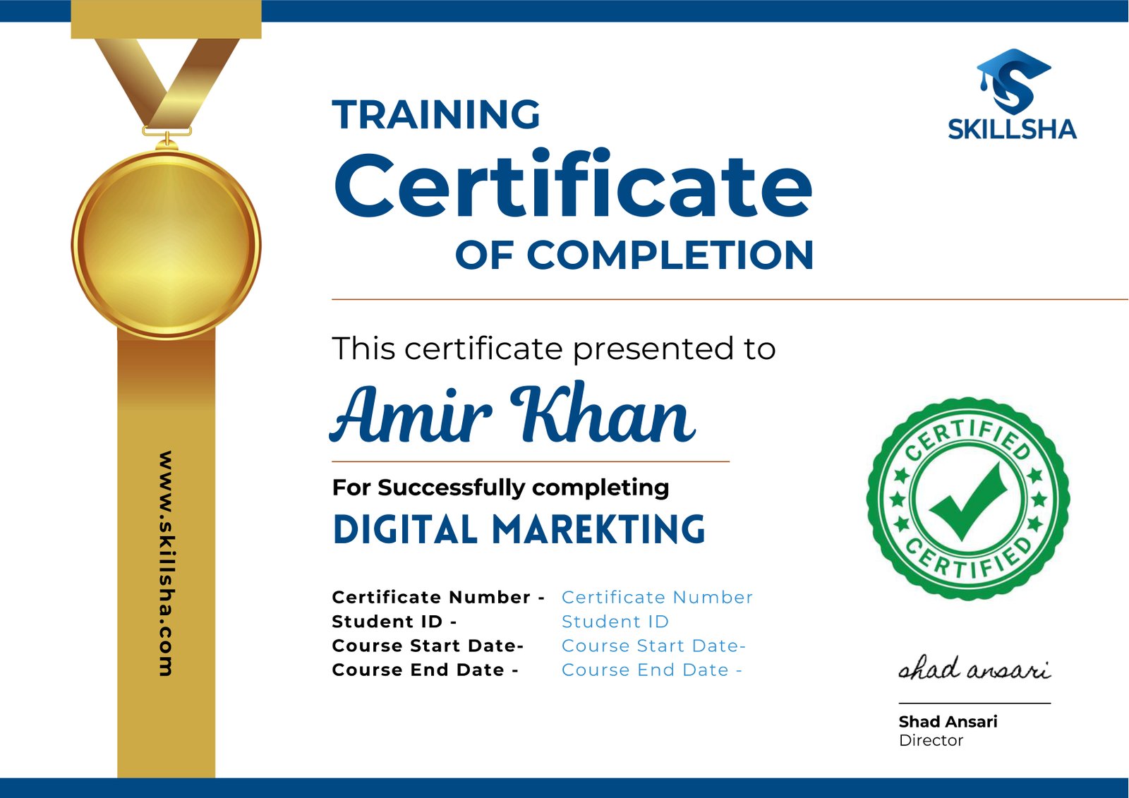 Certificate Preview